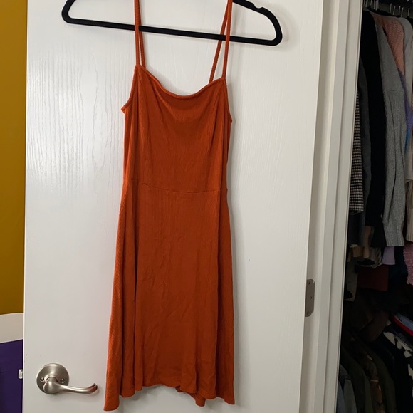 open lace back dress Anna Mix Maxi Dress in Burnt Orange Small main image 1